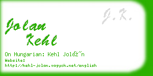 jolan kehl business card